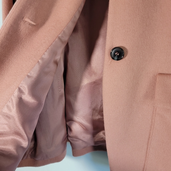 Anne Klein Salmon Pink/Peach 100% Cashmere Single Breasted Peacoat Blazer Size 8 - Picture 9 of 12
